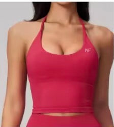 Seamless Strappy Halter Neck Cami w/ Shelf